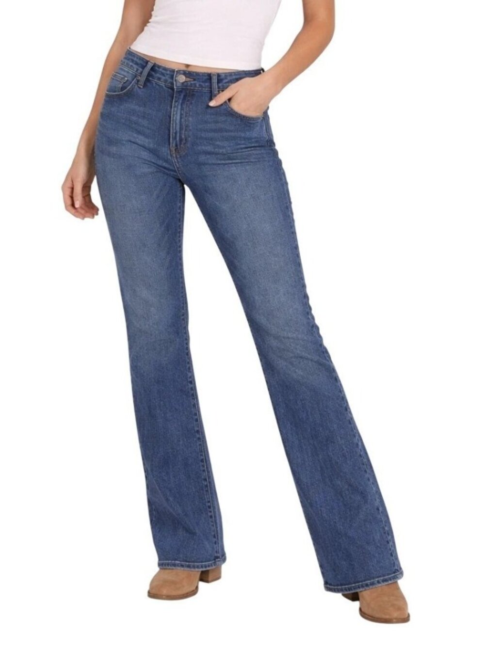 Gap Original Boot Cut Women's 18 Blue Jeans Denim Mid-Rise Stretch  B1324